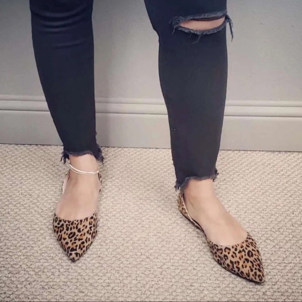 Leopard Print Pointed D’Orsay Flats - Picture 7 of 10